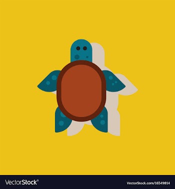 Sea turtle icon in sticker style vector image