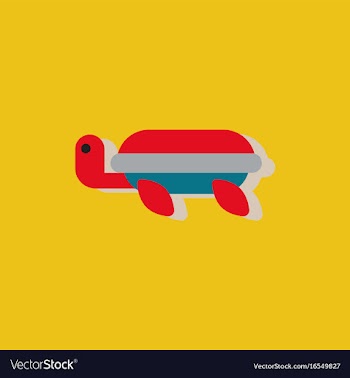 Sea turtle icon in sticker style vector image