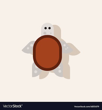 Sea turtle icon in sticker style vector image