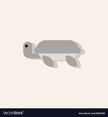Sea turtle icon in sticker style vector image