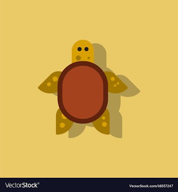 Sea turtle icon in sticker style vector image