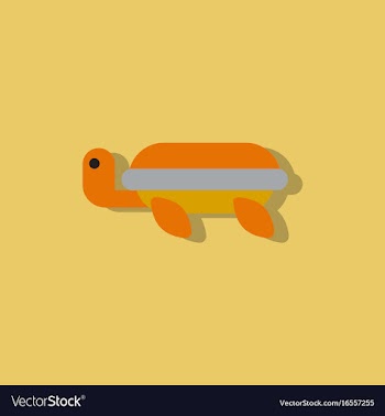 Sea turtle icon in sticker style vector image