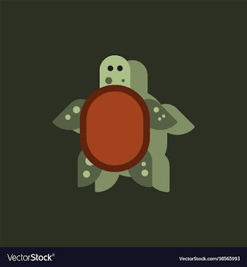 Sea turtle icon in sticker style vector image
