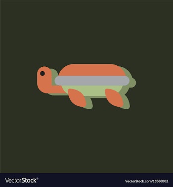 Sea turtle icon in sticker style vector image