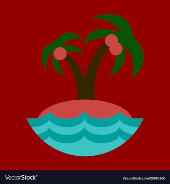 Sea view from the beach palm tree on shore vector image