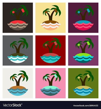Sea view from the beach palm tree on shore vector image