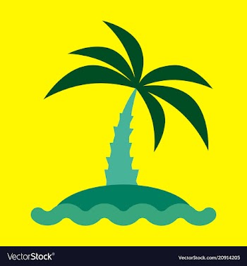 Sea view from the beach palm tree on shore vector image