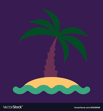 Sea view from the beach palm tree on shore vector image