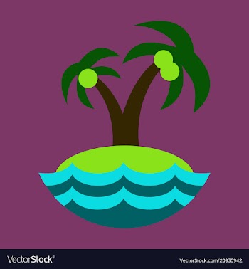 Sea view from the beach palm tree on shore vector image