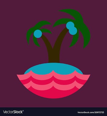 Sea view from the beach palm tree on shore vector image