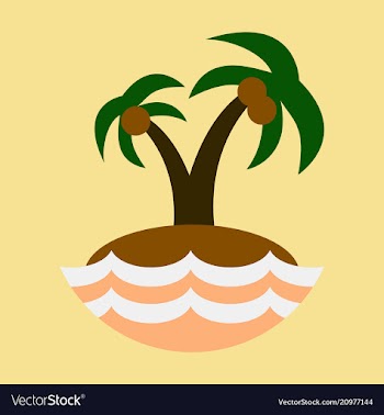 Sea view from the beach palm tree on shore vector image