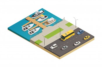 Sea waterfront Free Vector