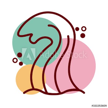 sea wave water line and color style
