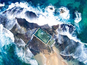 sea waves in aerial photography