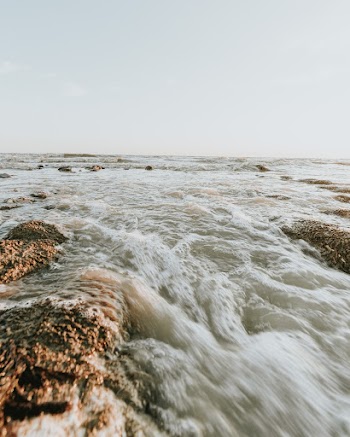 Sea Waves Splashing on Rocks