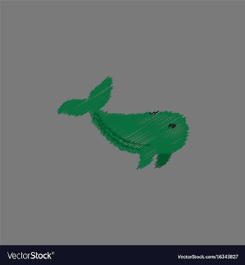 Sea wheal in hatching style vector image