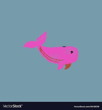 Sea wheal in hatching style vector image