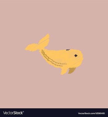 Sea wheal in hatching style vector image