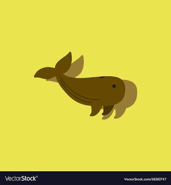 Sea wheal in sticker style vector image