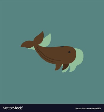 Sea wheal in sticker style vector image