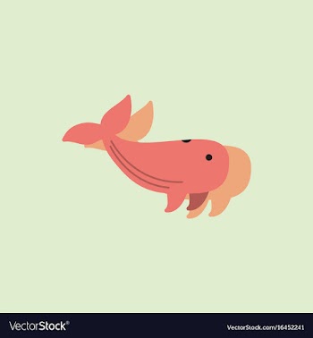 Sea wheal in sticker style vector image