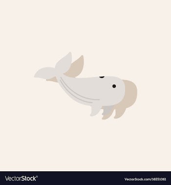 Sea wheal in sticker style vector image