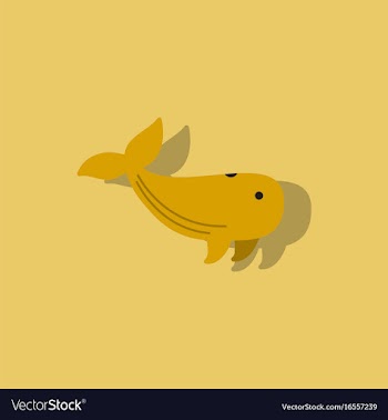 Sea wheal in sticker style vector image