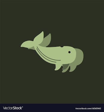Sea wheal in sticker style vector image