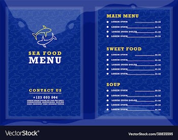 seafood restaurant menu design template