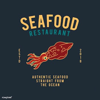Seafood restaurant text design vector | Free stock vector - 517033