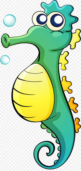 Seahorse Clip art - Cartoon green Seahorse 