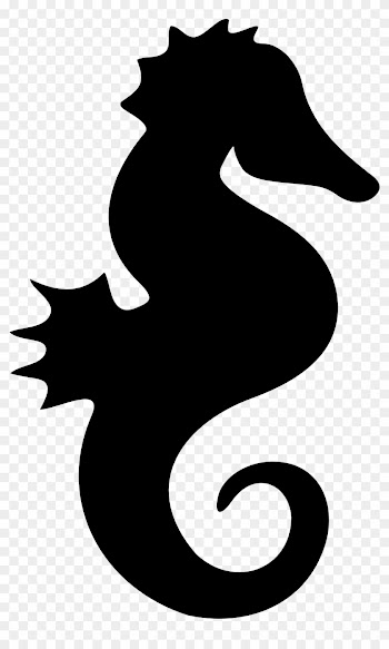 Seahorse Clipart Black And White - Seahorse Silhouette Png