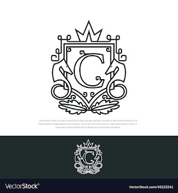 seahorse king logo royalty letter c