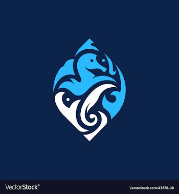 seahorses ornate luxury animal logo