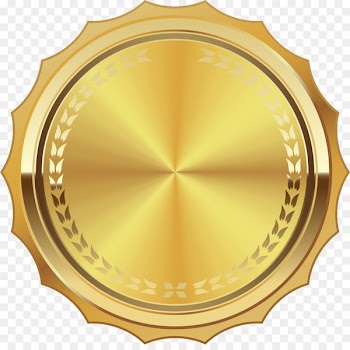 Seal Gold Clip art - Hand painted Golden Circle card 