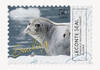 Seal postage stamp, animal collage | Free PSD - rawpixel