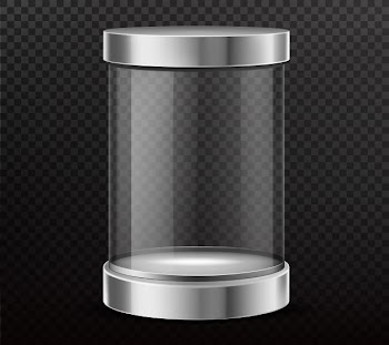 Sealed, glass cylinder capsule realistic vector Free Vector