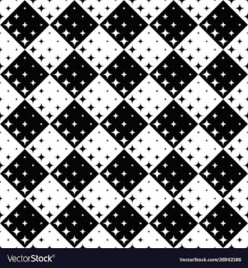 Seamless abstract black and white star pattern vector image
