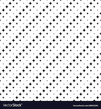 Seamless abstract curved star pattern background vector image