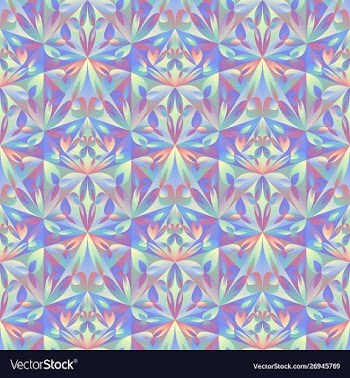 Seamless abstract floral triangle pattern vector image