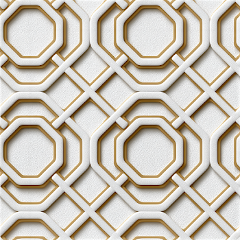 Seamless Abstract Geometric Texture in White and Gold