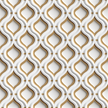 Seamless Abstract Geometric Wallpaper in White and Warm Gold