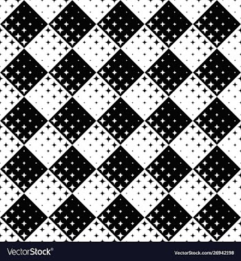 Seamless abstract monochrome curved star pattern vector image