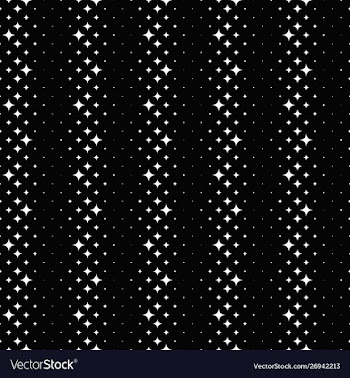 Seamless abstract monochrome curved star pattern vector image