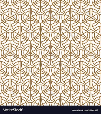 Seamless abstract pattern in golden lines average vector image