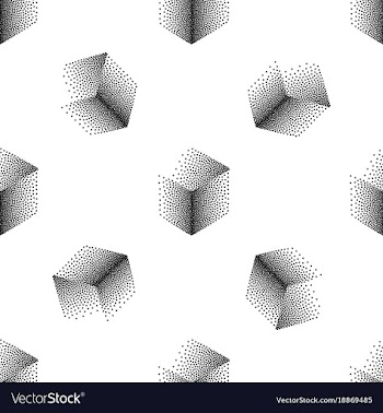 Seamless abstract pattern with dotted cubes vector image