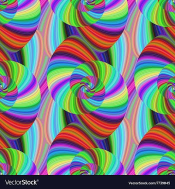 Seamless abstract psychedelic spiral pattern vector image