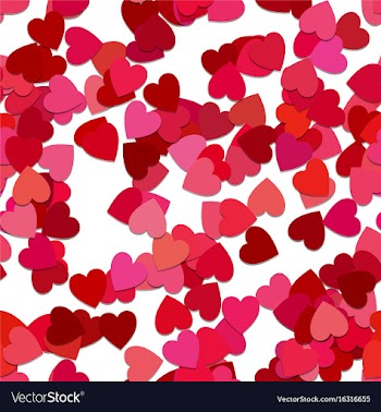 Seamless abstract random heart pattern background vector image