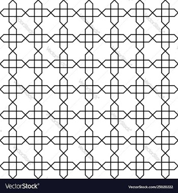 Seamless arabic geometric ornament in black and vector image