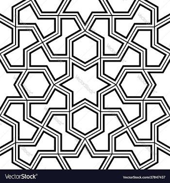 Seamless arabic geometric ornament in black and vector image